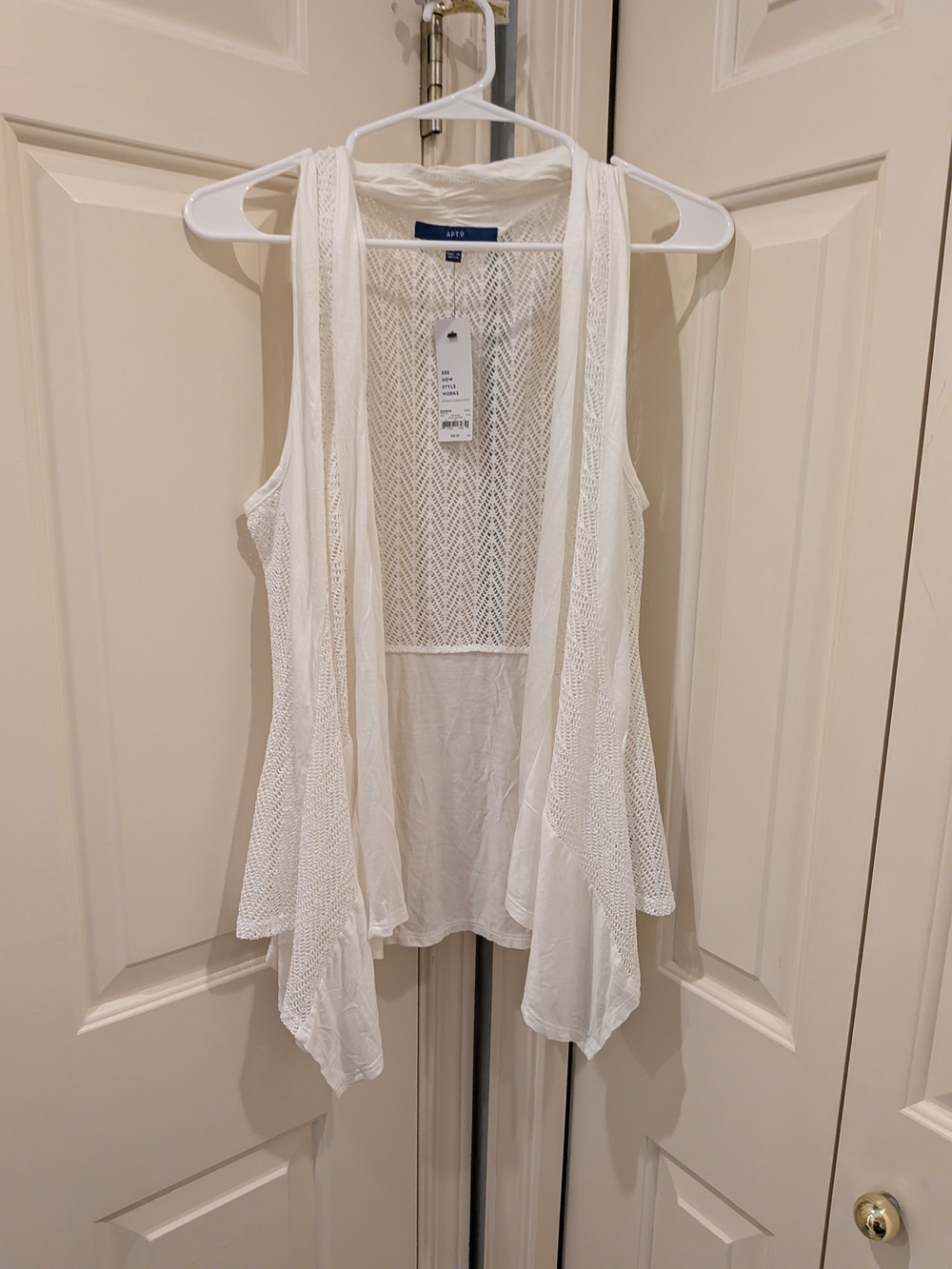 Apt. 9 Ivory Open Front Vest